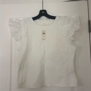 NWT Anthropologie white top size L